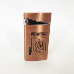 Турбо зажигалка, карманная зажигалка "Ukraine" 325, зажигалка с турбонаддувом необычная. Цвет: бронзовый