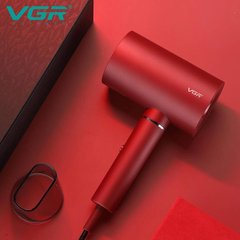 Профессиональный фен для волос VGR V-431 мощностью 1600-1800Вт с режимом холодного воздуха. Цвет: красный