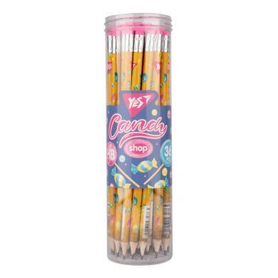 Карандаш чернографитный YES Sweet Cream круглый c ластиком
