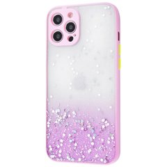 Чехол для Apple Iphone 12 Pro Max розовый с блестками