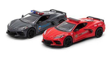 Модель легкова CORVETTE (2021) 5'' KT5432WPR Police/Firefighter метал.інерц.відкр.дв.2кол.кор./96/