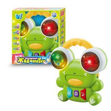 Музичне жабенятко "WToys", ОЗВУЧ. УКР. МОВОЮ, 10 пісень, 10 казок, 10 скоромовок, підсвічування, барабан, брязкальце, в кор. /72/