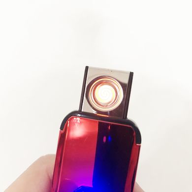 Запальничка електрична, електронна спіральна запальничка подарункова, сенсорна USB. Колір червоний