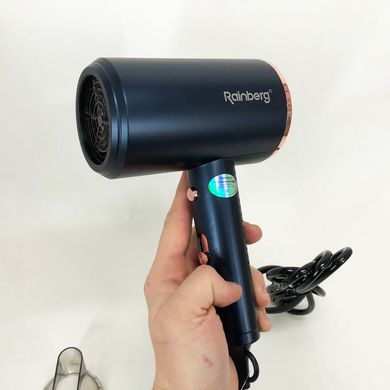 Фен Rainberg RB-2212 8800 W с регуляцией температуры и скорости для сушки и укладки волос. Цвет: синий