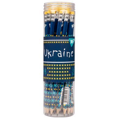 Карандаш чернографитный Yes Ukraine треугольный c ластиком