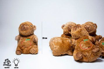 Нічник дихаюча капібара коричнева 28 см, в п-е //