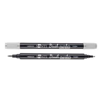 Маркер акварельный SANTI Brush Marker SWB-29 светло-серый двусторонний