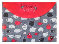 Папка-конверт на кнопке YES А4 Yoga sheeps