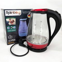 Чайник электрический стеклянный Rainberg RB-914, стильный электрический чайник. Цвет: красный