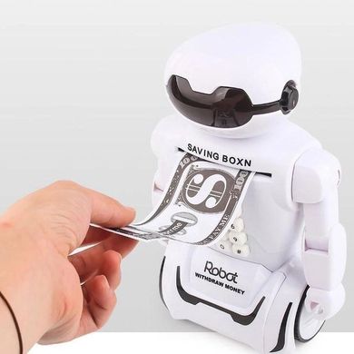 Электронная детская копилка - сейф с кодовым замком и купюроприемником Робот Robot Bodyguard и лампа 2в1