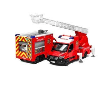 Металева інерційна машинка Mercedes-Benz Sprinter Пожежна охорона Kinsmart KT5478W.