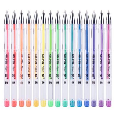 Ручка гелевая YES Neon 15 цветов 30 штук