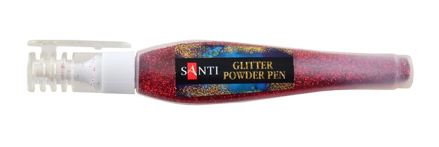 Ручка Santi с рассыпным глиттером, красный, 10г