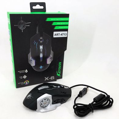 Игровая мышка с подсветкой Gaming Mouse X6 / Мышка для ноутбука / Проводная компьютерная мышь