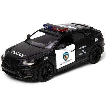 Металева поліцейська машинка Lamborghini Urus Performante KINSMART KT5447WP масштаб 1:38.