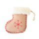 Подвеска Yes! Fun "Сапожек", светло-коричневая со снежинкой, h-9 см