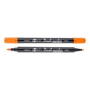 Маркер акварельный SANTI Brush Marker SWB-04 оранжевый двусторонний