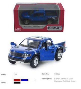 Модель пікап FORD F-150 SVT RAPTOR SUPERCREW (2013) 5'' KT5365W метал.інерц.відкр.дв.4кол.кор./96/